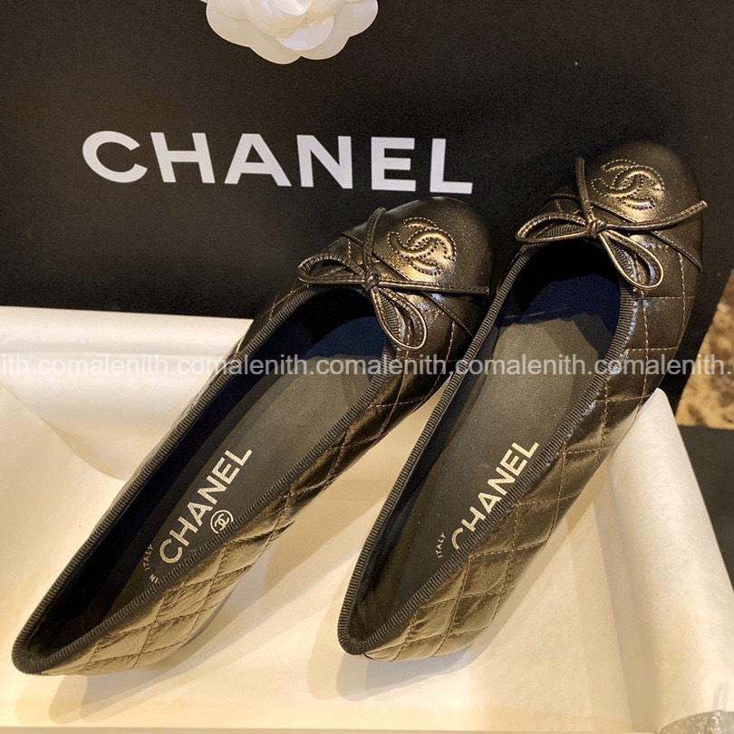 Coffee Gold Sponge Calf Leather Ballet Flats